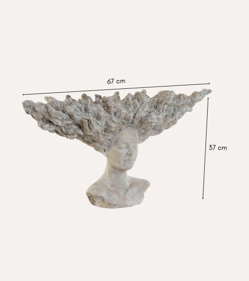 Busto Decorativo Siren de Efecto Piedra Desgastada