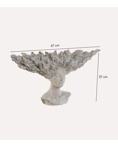 Busto Decorativo Siren de Efecto Piedra Desgastada