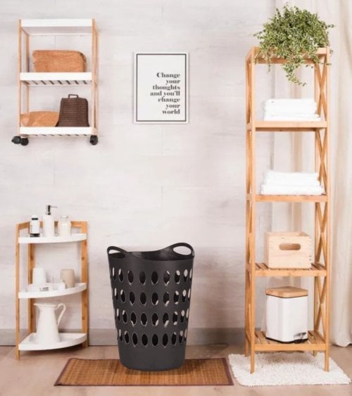 Cesto de Ropa Flexible con Asas de Plástico