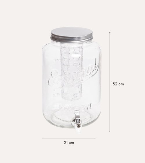 Jarra de Bebidas con Enfriador y Grifo de Cristal