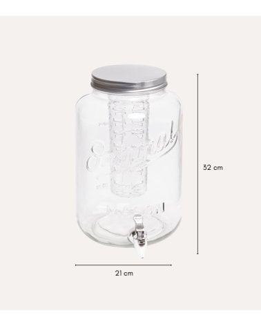 Jarra de Bebidas con Enfriador y Grifo de Cristal