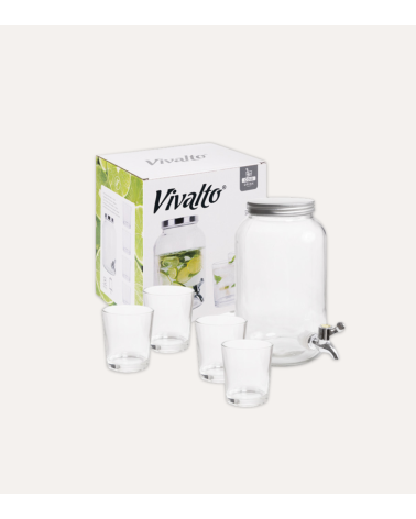 Jarra de Bebidas con Enfriador y Grifo de Cristal