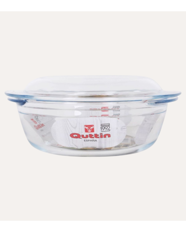 Cacerola Redonda de Vidrio con Tapa y Asas