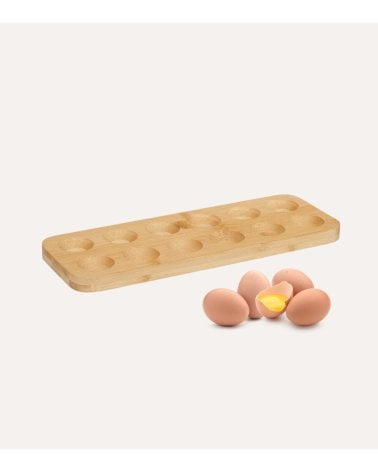Huevera para 12 Huevos de Bambú