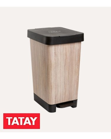 Cubo de Basura Deco Wood con Pedal de Plástico