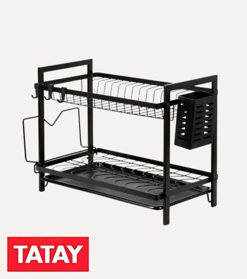 Escurreplatos Nero de 2 Niveles de Metal