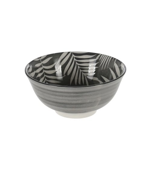 Bol Ovalado de Porcelana con Estampado de Hojas