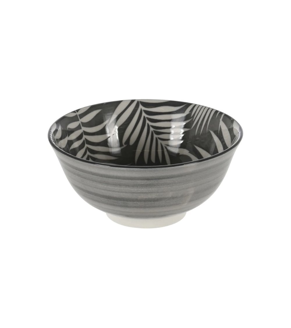 Bol Ovalado de Porcelana con Estampado de Hojas