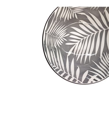 Bol Ovalado de Porcelana con Estampado de Hojas