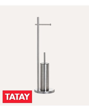 Portarollos con Escobilla de Baño Satín de Acero Inox