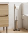 Portarollos con Escobilla de Baño Satín de Acero Inox
