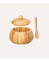 Azucarero Redondo con Tapa y Cuchara de Bambú