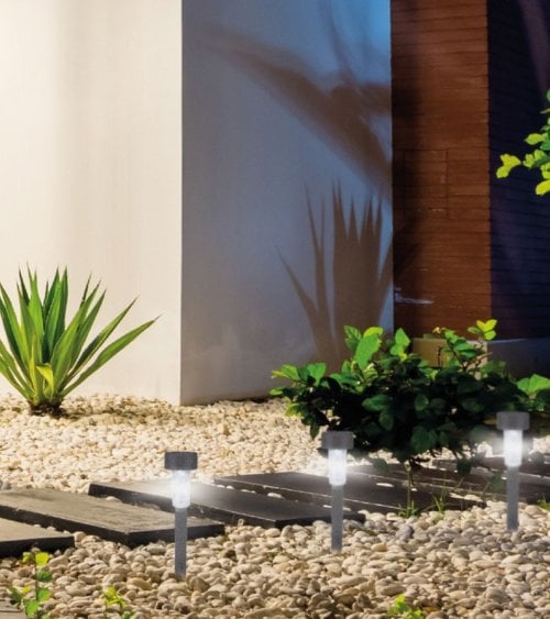 Pincho de Luz para Jardín Efecto Piedra