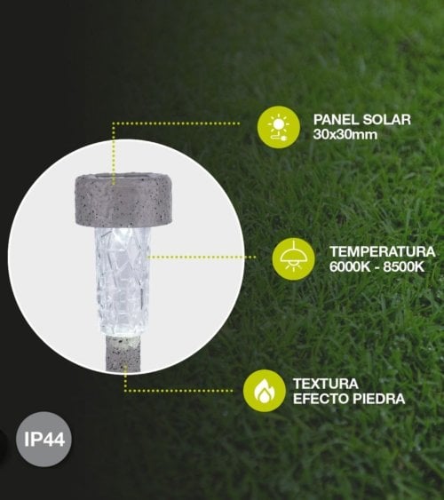 Pincho de Luz para Jardín Efecto Piedra