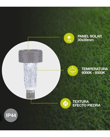 Pincho de Luz para Jardín Efecto Piedra