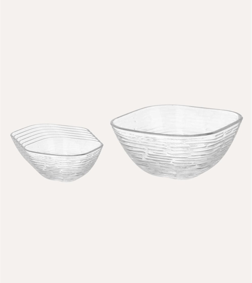 Set de 7 Piezas de Boles con Rayas de Vidrio