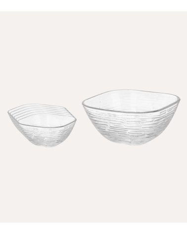 Set de 7 Piezas de Boles con Rayas de Vidrio