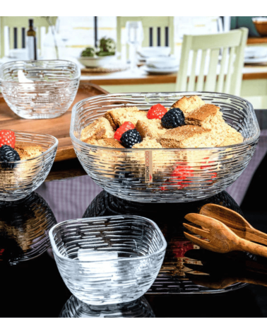 Set de 7 Piezas de Boles con Rayas de Vidrio