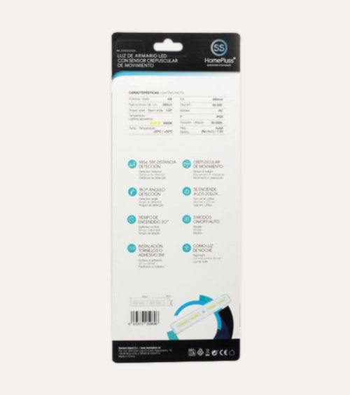 Luz de Armario LED con Sensor de Movimiento