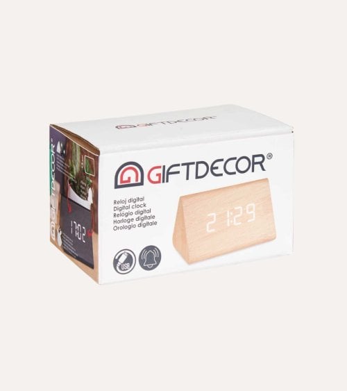 Reloj Despertador Digital de Efecto Madera