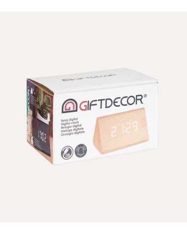Reloj Despertador Digital de Efecto Madera