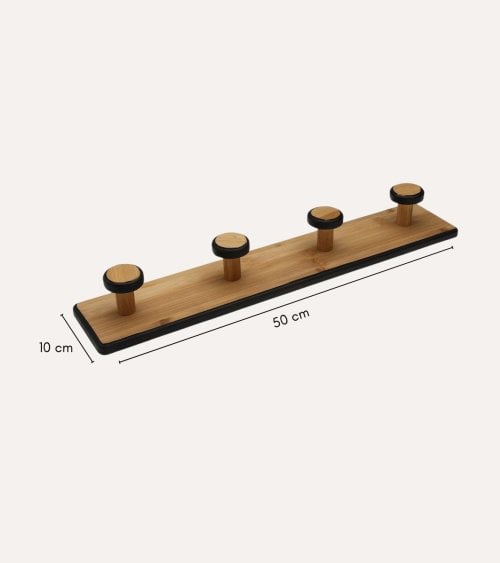 Perchero de Pared Blacky de Bambú