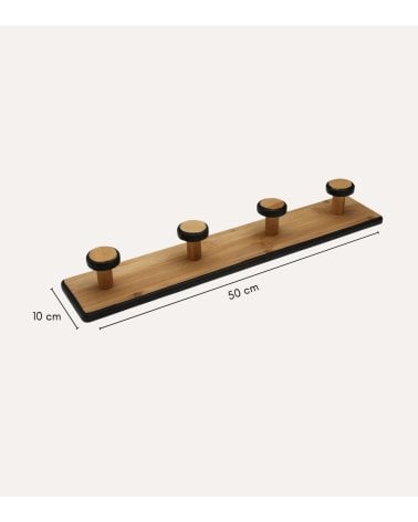 Perchero de Pared Blacky de Bambú