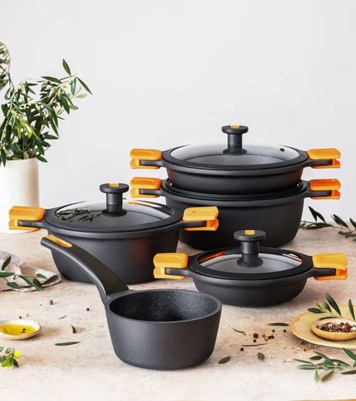 Batería de Cocina de 5 Piezas Efficient de Aluminio Fundido
