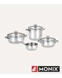 Batería de Cocina de 4 Piezas Óptima de Acero Inoxidable 18/10