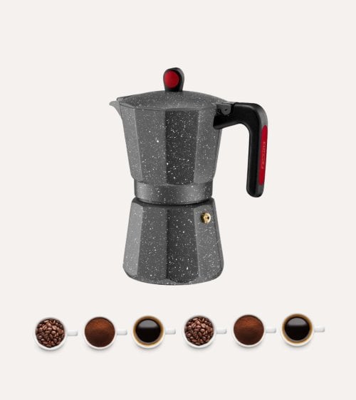 Cafetera Italiana Induction Rock de Aluminio