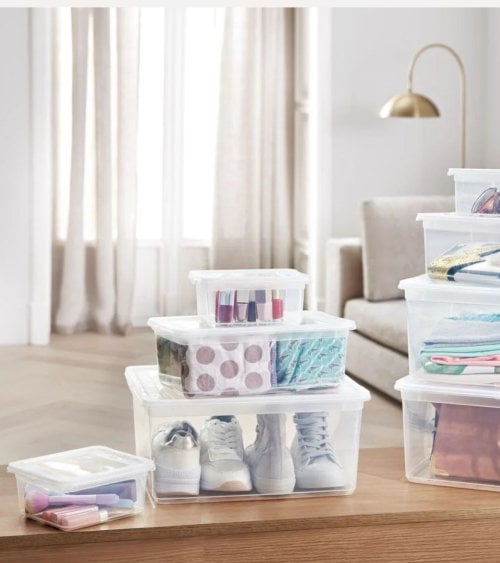 Zapatero Apilable Natural de Plástico