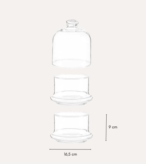 Bombonera con 2 Alturas Apilable Patisserie de Vidrio