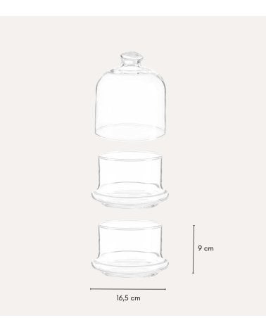 Bombonera con 2 Alturas Apilable Patisserie de Vidrio