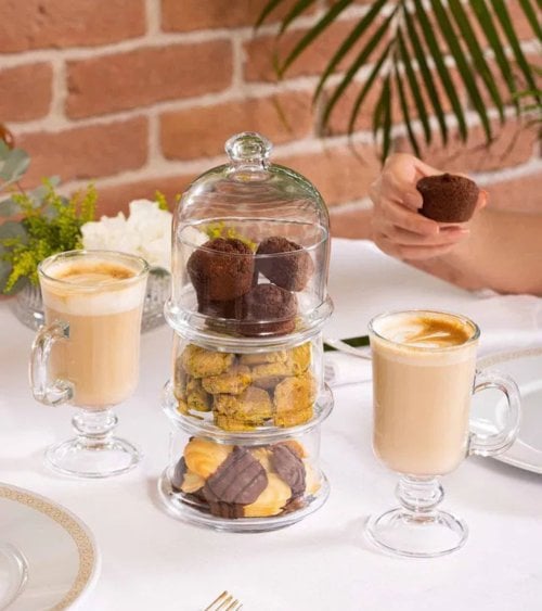 Bombonera con 2 Alturas Apilable Patisserie de Vidrio