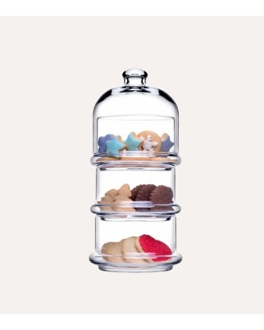 Bombonera con 2 Alturas Apilable Patisserie de Vidrio