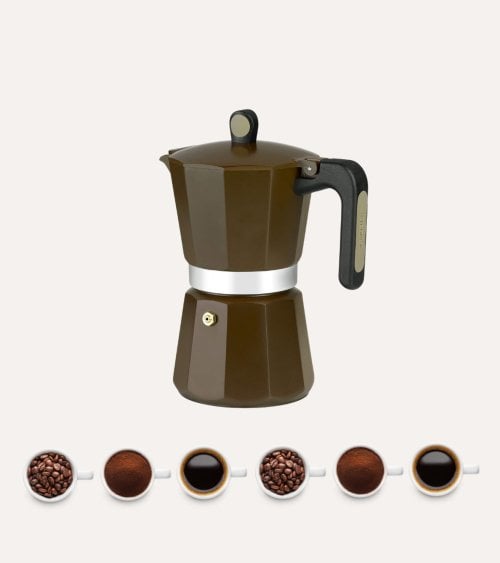 Cafetera Italiana Induction New Cream de Aluminio