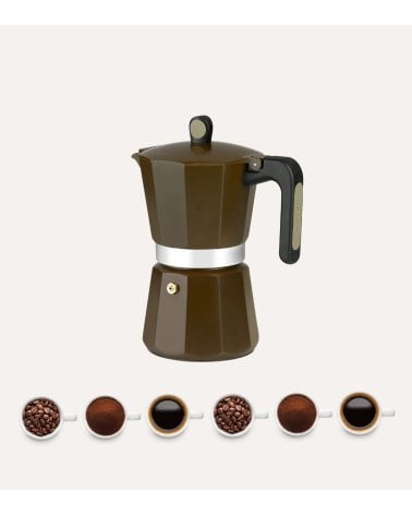 Cafetera Italiana Induction New Cream de Aluminio