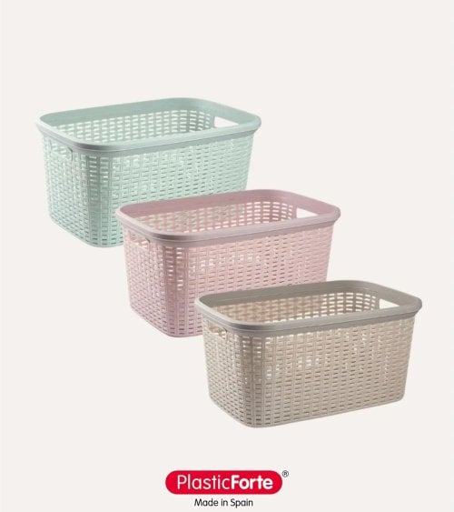 Cesta para Colada de Plástico Rattan
