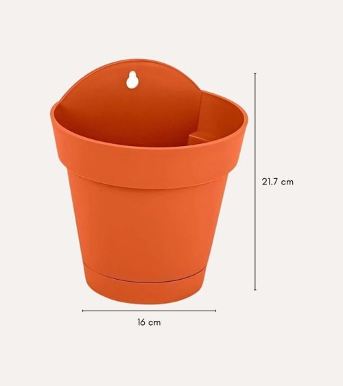 Maceta para Pared de Plástico Areca Terracota