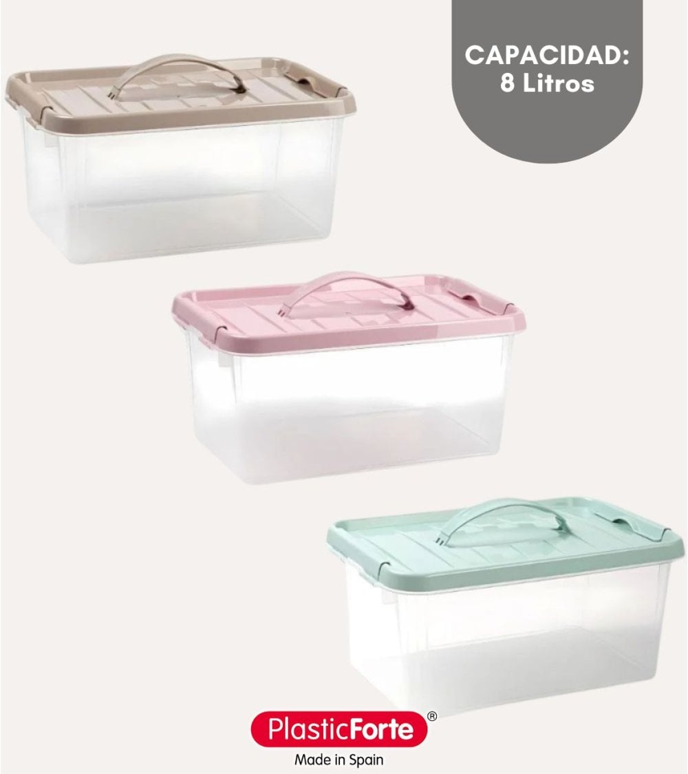 Caja Hermética con Asa Pastel