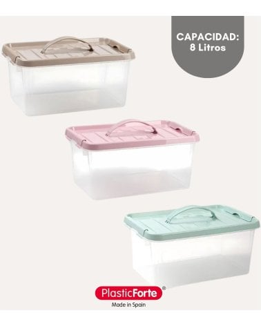 Caja Hermética con Asa Pastel
