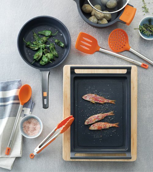 Pinzas de Cocina Efficient de Acero Inoxidable y Silicona