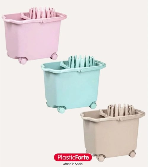 Cubo de Fregona con Ruedas Slider Pastel