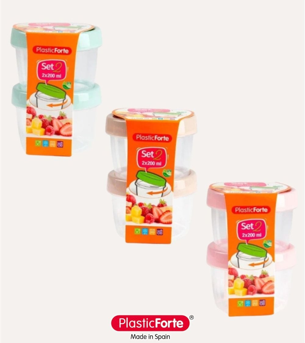 Set de 2 Fiambreras Redondas Pastel