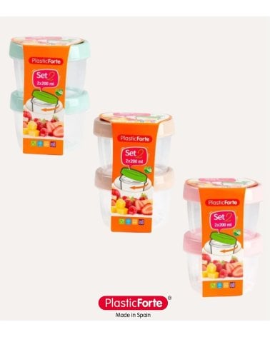 Set de 2 Fiambreras Redondas Pastel