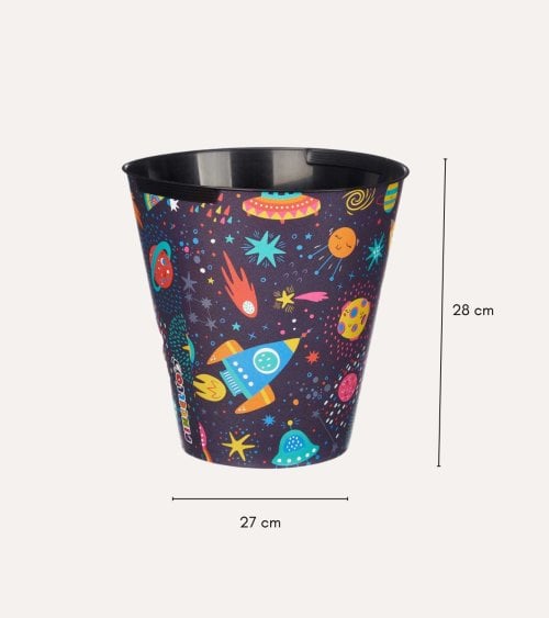 Papelera Redonda de Universo Infantil de Plástico