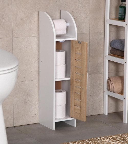 Estantería de Baño de 2 Módulos de Madera