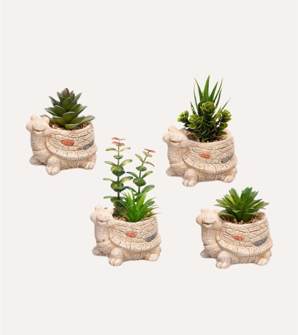 Maceta Decorativa de Tortuga de Arcilla