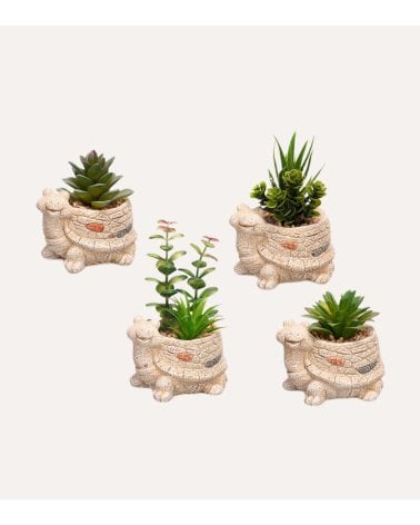 Maceta Decorativa de Tortuga de Arcilla