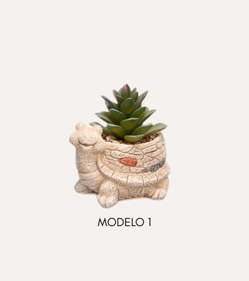 Maceta Decorativa de Tortuga de Arcilla